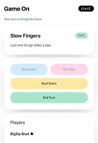 Tap challenge in Shitfaced Showdown — last player to tap their screen drinks